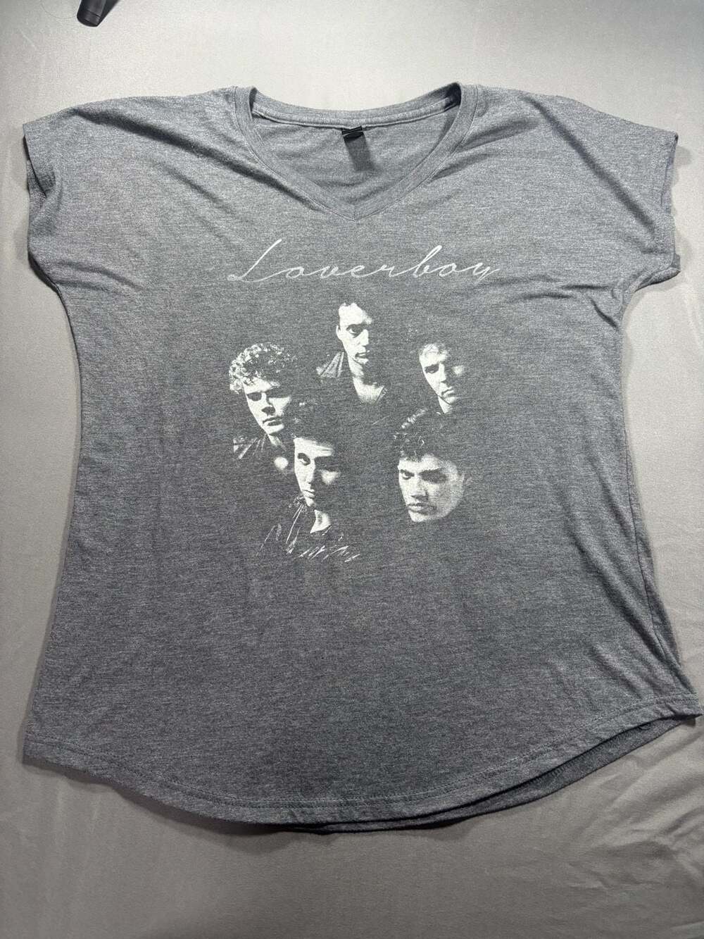 Anvil Ladies Tri-Blend Loverboy 2017 Tour V-Neck Graphic T-Shirt